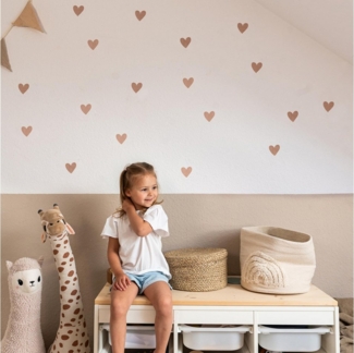 lilimaus Wandsticker Herzen / Punkte für Kinderzimmer - Wandtattoo selbstklebend (36 St), Stilvolle Wandtattoos für Baby- und Kinderzimmer, einfach ablösbar