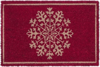 relaxdays Fußmatte Kokos Fußmatte "Schneeflocke", Höhe: 15 mm
