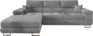 MOEBLO Ecksofa ALVARO, Eckcouch mit Bettfunktion Couch L-Form Polstergarnitur Wohnlandschaft Polstersofa mit Ottomane Couchgranitur Sofa, mit Schlaffunktion und Bettkasten