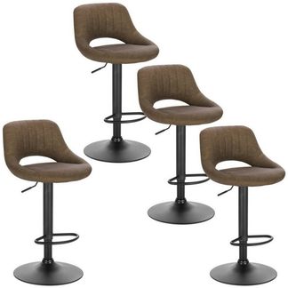 EUGAD Barhocker (4 St), aus Kunstleder und Stahl stufenlos höhenverstellbar