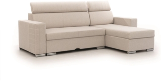 Ecksofa Schlafsofa Sofa CANTON in Stoff Liverpool Pearl Ottomane Rechts
