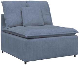 vidaXL Modulares Sofa Mittelmodul mit Kissen Blau 100 cm 4104440