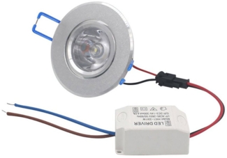 Rosnek LED Einbauleuchte 3W, Einbaustrahler, Runder Scheinwerfer, für Home Stage Party Deko, Warmweiß, Weiß