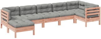 vidaXL 7-tlg. Garten-Sofagarnitur mit Kissen Massivholz Douglasie 3299550