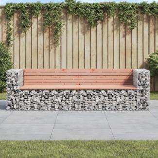 vidaXL Gartenbank aus Gabionen 244x71x65,5 cm Massivholz Douglasie 3196240