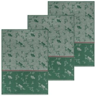 Kracht Geschirrtuch Piepmatz, (Set, 3-tlg, Set), 3er Pack Geschirrtücher (3 Stück), ca. 50 x 70 cm, Halbleinen Jacquard
