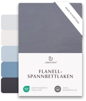 Urbanara Spannbettlaken Montrose Bettlaken - 100% Baumwolle, Made in Portugal, Baumwolle, Gummizug: an den Ecken, (1 Stück), Weicher Flanell, Eingenähte Elastikbänder, schlicht & zeitlos