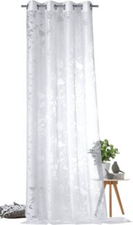 Weckbrodt Vorhang Shorty, Ösen (1 St), transparent, Ausbrenner, Ausbrenner, Allover,transparent,Motiv Vögel und Zweige, Gardine, Store