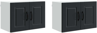 vidaXL Küchenschrank 2 pcs Schwarz 60 x 31 x 40 cm Holzwerkstoff 885268