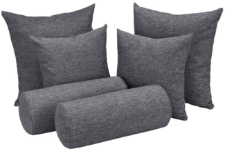 Selfitex Sofakissen 6-tlg. Kissen Set, 2x großes Kissen/2x kleines Kissen/2x Nackenrolle, (6er Set, 2 x 60 x 80 cm, 2 x 50 x 50 cm, 2 x 19 x 65 cm), für Sofa, Couch, Bett oder als Polster jeglicher Art