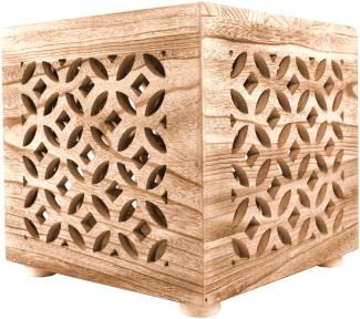 Hocker Beistelltisch, Holz Braun Natur, 38x40 cm