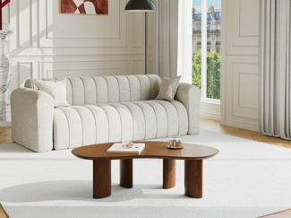 Vente-unique - Couchtisch mit Walnussfurnier - Dunkles Naturholz - CALYNOR