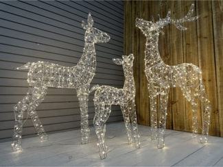 2x 3er Set 6 LED Rentiere Rentierfamilie 1400 LEDs mit Timer Weihnachtsdeko Outdoor