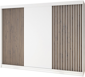 A&J MöbelLand Schwebetürenschrank IOSA 200 cm mit 4 Schubladen, und 3D Lamellen