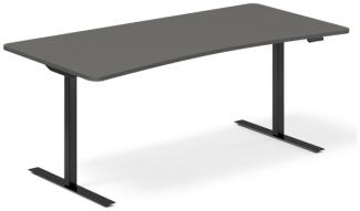 Hebe-/Senktisch DNA Anthrazit 1800x800 mm Bogen 2-beinig/Schwarz