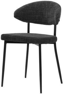 2er Set Stühle Sit&Chairs 56 x 82 x 53 cm Polyester Metall Dunkelgrau Schwarz
