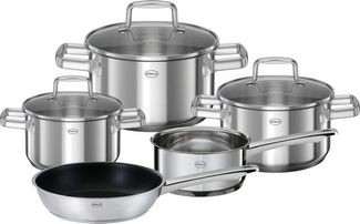 RÖSLE Topf-Set MOMENTS, 5-tlg. incl. Pfanne 24 cm, Edelstahl 18/10 (Set, 5-tlg)