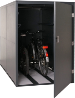 Mendler 2er-Fahrradgarage HWC-L56c, abschließbar, Metall Anthrazit, 160 x 113 x 209 cm