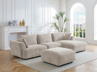 Vente-unique - Hocker - Stoff - Beige - TINDRALO