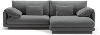 Micadoni Ecksofa Torino 4-Sitzer Strukturierter Stoff Dunkelgrau Rechts