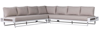 Gartenecksofa Flint aus Aluminium, Natur