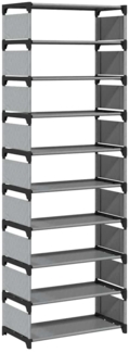 vidaXL Schuhregal 10-stöckig Grau 54x28x158 cm Vliesstoff 4100624