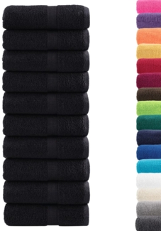 vidaXL Premium-Gästetücher SOLUND 10 Stk. Schwarz 30x50 cm 600 g/m² 137424