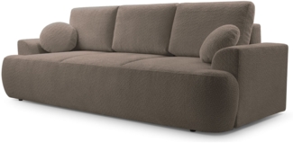 Selsey 'Barletto' 3-Sitzer-Sofa mit Schlaffunktion und Stauraum, Bouclé, Altrosa
