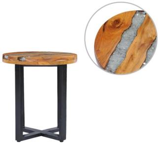 vidaXL Couchtisch 40 x 45 cm Massivholz Teak und Polyresin 281652