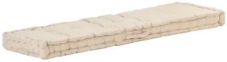 vidaXL Palettenkissen Baumwolle 120×40×7 cm Beige 48679