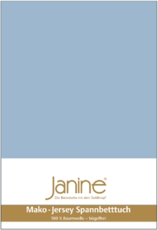 Janine Mako Jersey Spannbetttuch Bettlaken 180 - 200 x 200 cm OVP 5007 32 perlblau