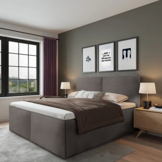 Halmon Schlafkomfort Betten Polsterbett Milano (Mit Stauraum unter der Liegefläche, erhältlich in 6 Größen, attraktiven Farben und zahlreichen Optionen), Seitenhöhe 32cm, inkl. Lattenrost bei Ausführung mit Matratze