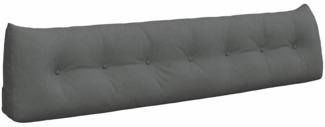 vidaXL Rücken Kissen Dunkelgrau 200 x 24 x 50 cm Stoff 42014587