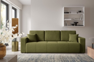 Sofa 3-Sitzer mit Schlaffunktion AUGUSTO in Stoff Wind Grün