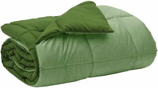 vidaXL Winterbettdecke Gepolstert Grün 155 x 220 cm Mikrofaser 42026128