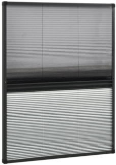 vidaXL Insektenschutz-Plissee für Fenster Alu 80x100 cm mit Jalousie 148683