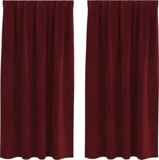 vidaXL Verdunkelungsvorhänge 2 pcs Weinrot 140 x 175 cm Samt 4107304