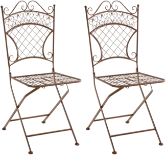 CLP 2er Set Gartenstuhl Adelar klappbar,antik braun