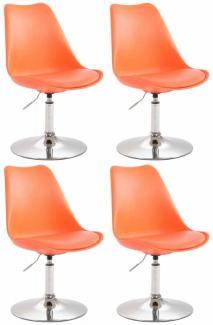 4er Set Esszimmerstühle Maverick C Kunststoff orange