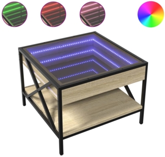 vidaXL Couchtisch mit Infinity-LED Sonoma-Eiche 50x50x38 cm 847698