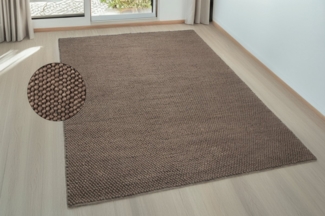 LeGer Home by Lena Gercke Wollteppich Ainhoa, handgewebt, Wolle, rechteckig, Höhe: 12 mm, einfarbig, Wolle, Teppich, Wohnzimmer, Schlafzimmer, Esszimmer