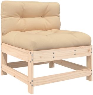 vidaXL Mittelsofa mit Kissen Massivholz Kiefer 825548