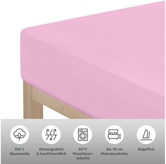 OTTO home Spannbettlaken PHYSALIS Comfort, Jersey, Gummizug: rundum, (1 Stück), Baumwolle 150 g/m², Matratzen bis 20 cm Höhe, Bettlaken, Spannbetttuch