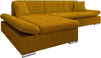 'Malwi' Ecksofa Cord, Braun, 76 x 161 x 278 cm, Links
