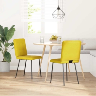 vidaXL Esszimmerstühle 2 Stk. Gelb Samt 4101064