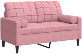 vidaXL 2-Sitzer-Sofa mit Zierkissen Rosa 120 cm Samt 3278212