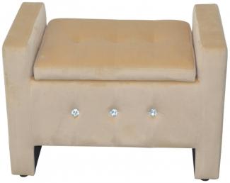 Truhen Sitzbank "Kai" gepolstert, beige