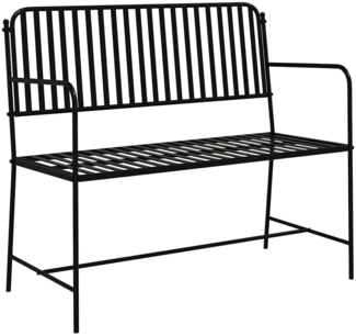 vidaXL Gartenbank Schwarz 104 x 54 x 93cm Stahl 42008117