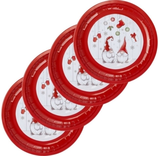 bonsport Gebäckteller 4er-Set Weihnachtsteller aus Metall, 26 cm, Metall, (4-tlg)