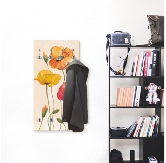 Artland Garderobenleiste Bunte Mohnblumen, teilmontiert